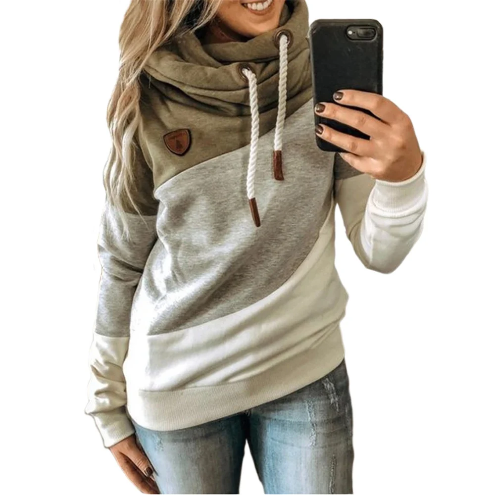 

Oversized Hoodie Patchwork Winter Warm Fleece Pullover Long Sleeve Hooded Sweatshirts Casual 2021 Fashion Women's Clothing Coats