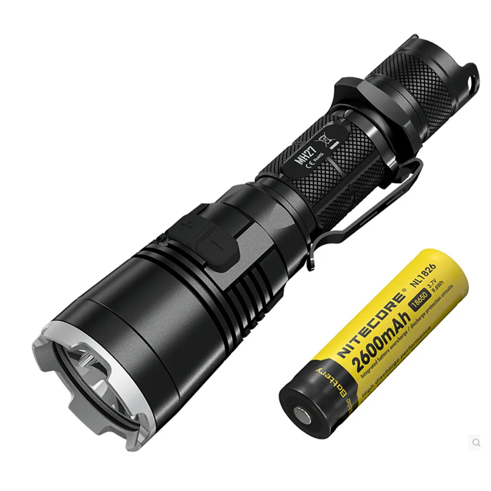 NITECORE MH27 тактический фонарь красный зеленый синий свет CREE XP-L HI V3 светодиодный Макс 1000 люмен дальность луча 462 м ручной фонарь - Испускаемый цвет: MH27 NL1826