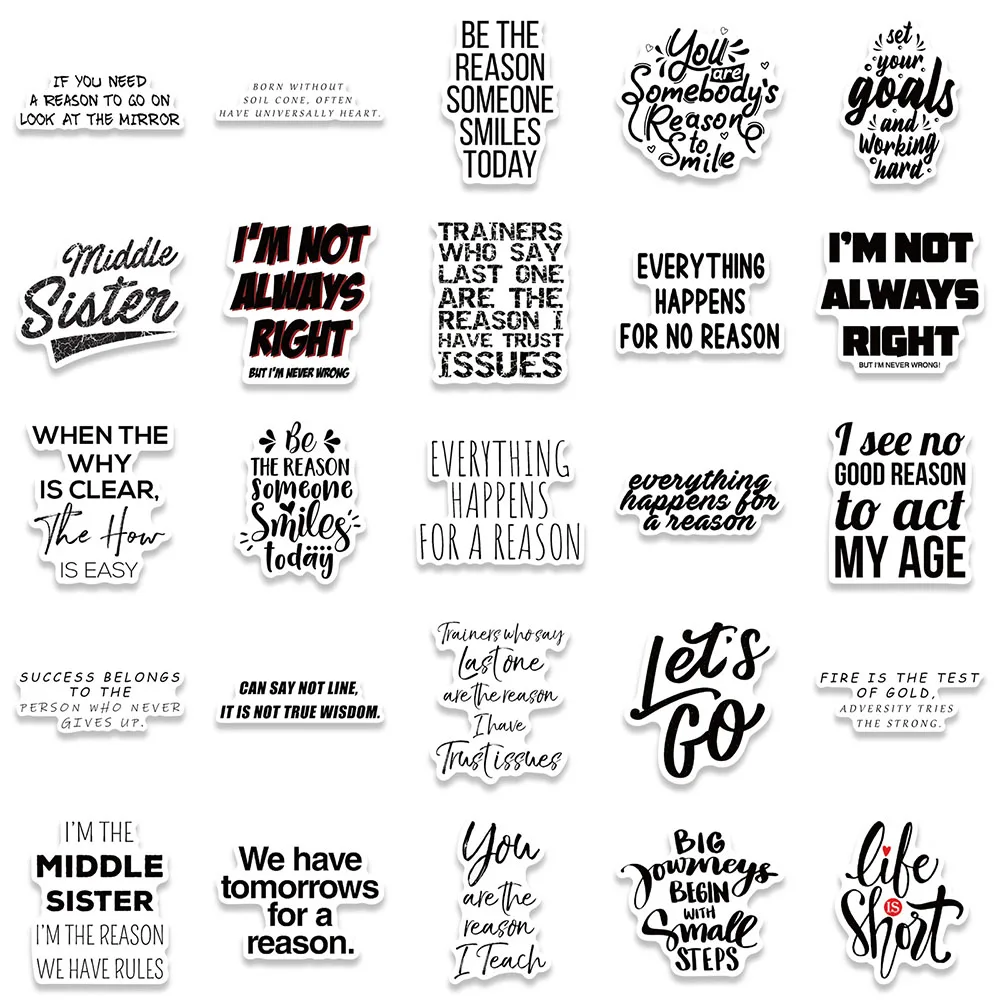 103050pcs motivational phrases sticker inspirational life quotes stickers diy laptop diary scrapbooking office graffiti decals free global shipping