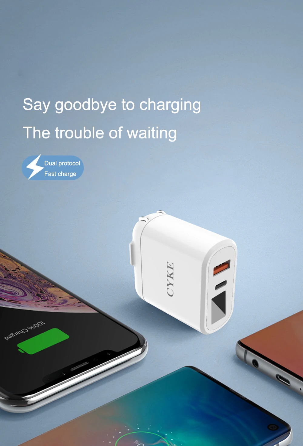 

EU US UK Plug PD+USB Charger 18W Quik Charge QC3.0 PD3.0 3.4A Mobile Phone Charger For iPhone Samsung Xiaomi Fast Wall Chargers