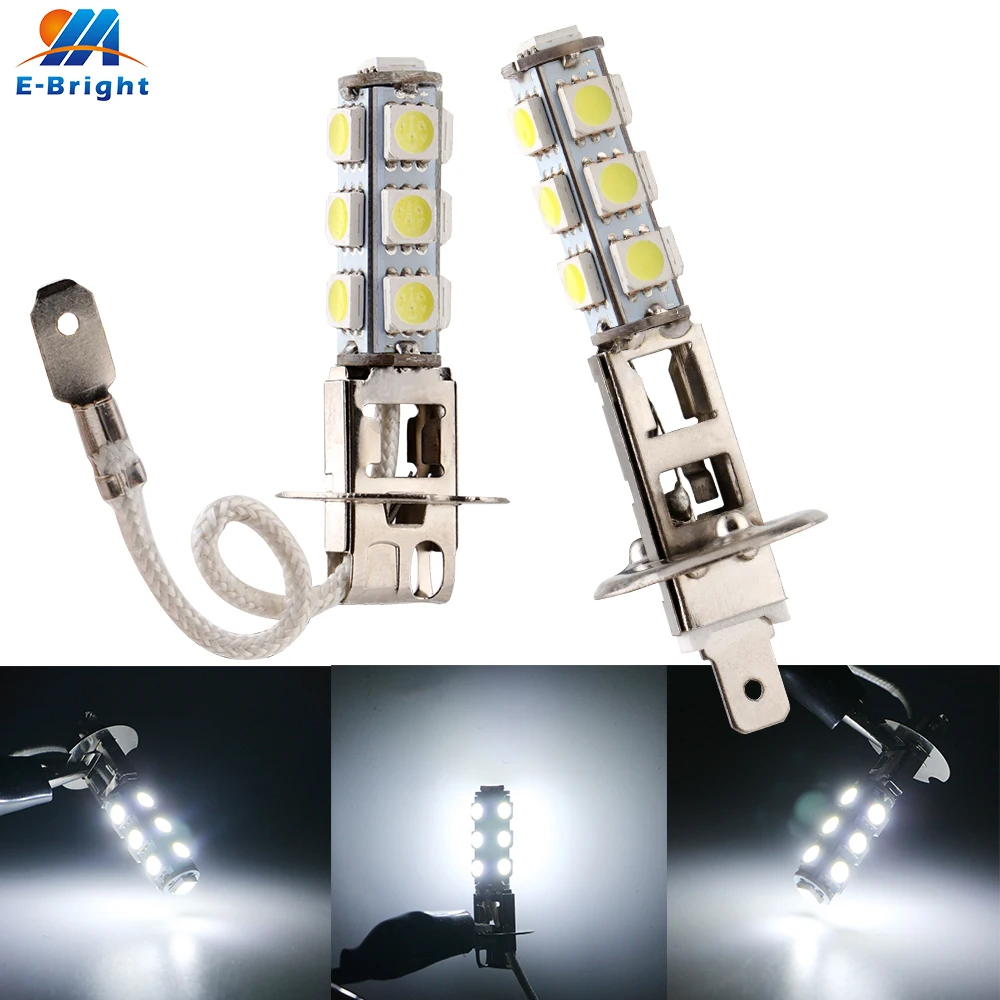 2шт H1 H3 5050 13 SMD DC12V Светодиодный 160LM 6500K 8000K Автомобильные фары Противотуманные
