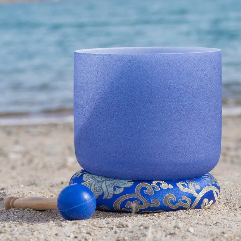 8 дюймов чакра для третьего глаза Индиго Чакра кварцевый Поющий чаша медитации