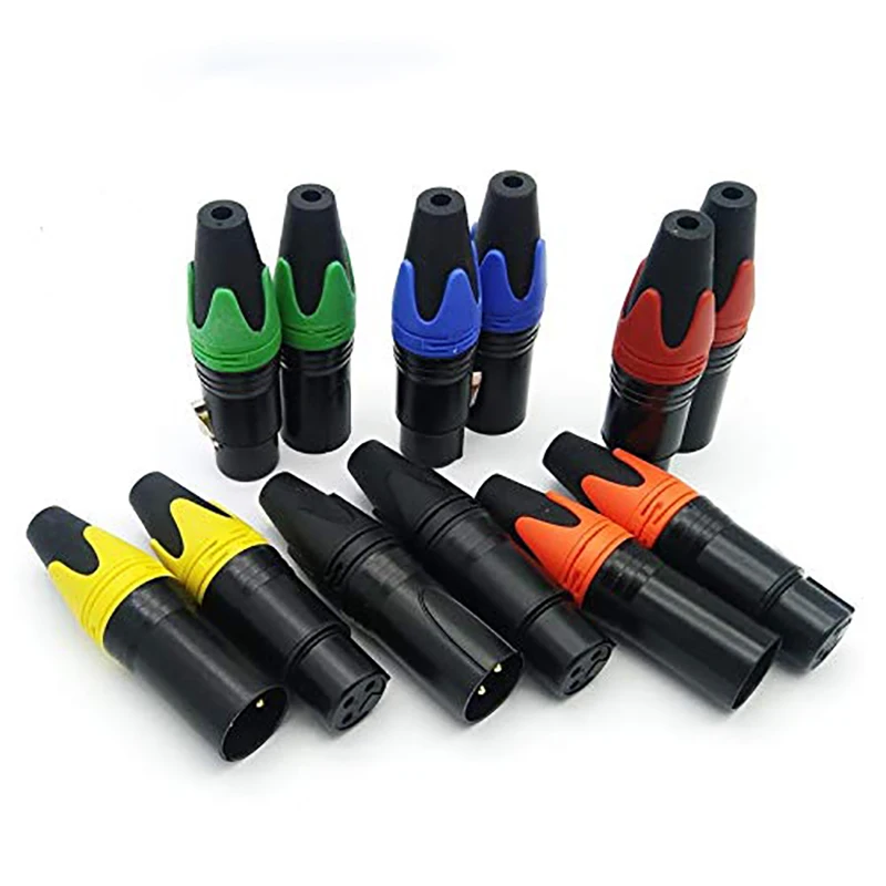 SHGO HOT 12Pcs/лот 3 Pin Динамик разъем мужского и женского для микрофона Цвет