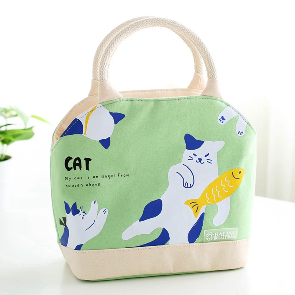 Новая модная красивая Холщовая Сумка для ланча с принтом утолщенная