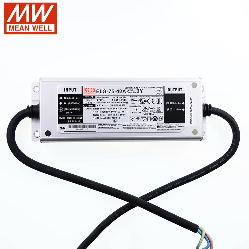 Светодиодный переключатель MEAN WELL ELG 75 42A 3Y Вт 110 А 42 в источник питания 220 В/В