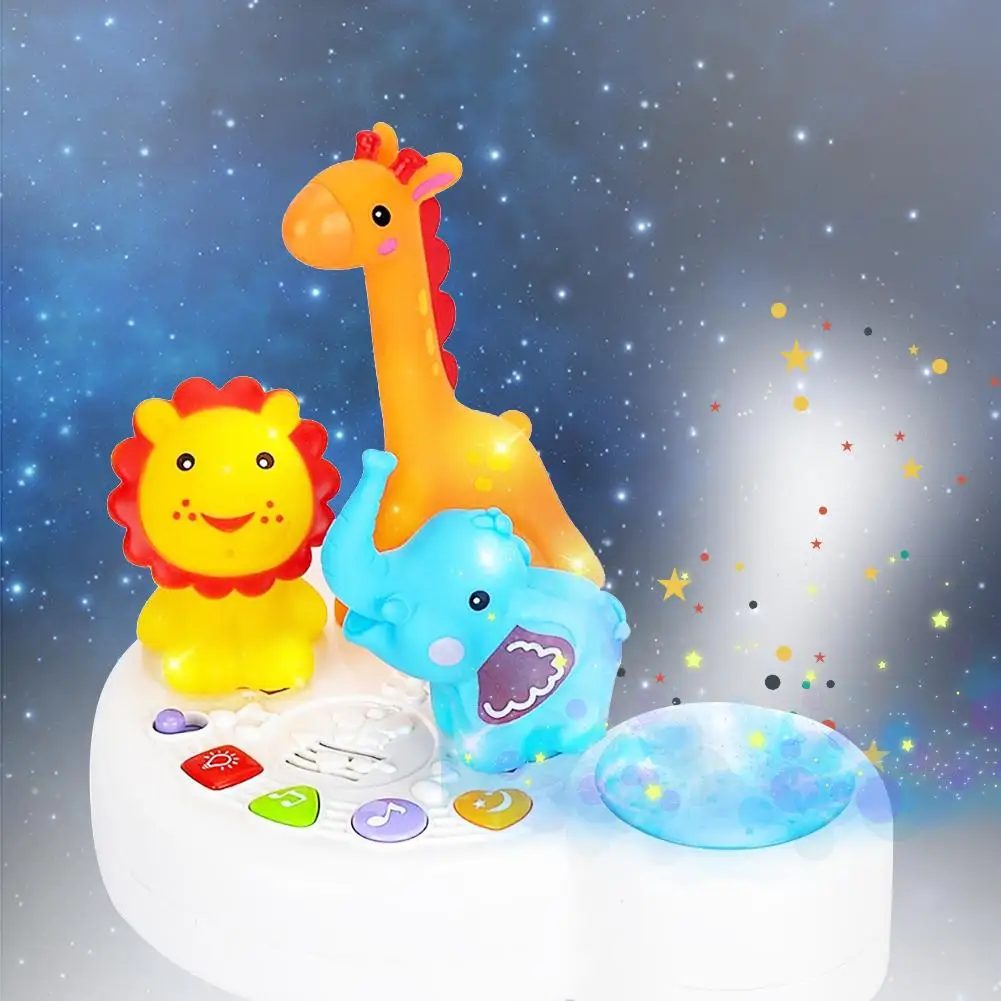 Игрушечный светильник для сна младенцев с музыкальным изображением животного
