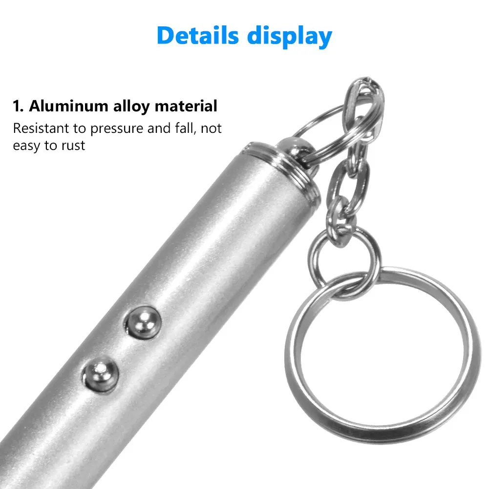 2 In 1 Laser Lazer Pointer Pen 650nm Red + White LED Torch Flashlight Light Beam Laserpointer With Keyring YCDC |