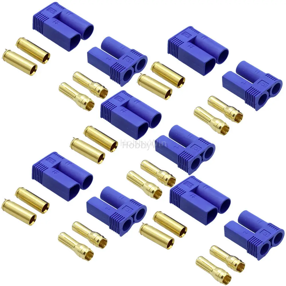 

5 pairs EC5 plug Female +Male shell with terminals for RC Model Vehicle Aircraft Battery Esc Motor Connectors
