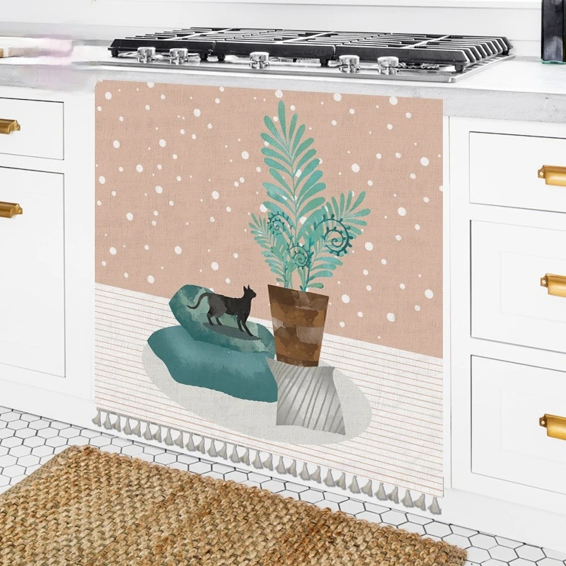 Кухня короткие Шторы шкафа пылезащитный декоративное покрытие с Ленточки шкаф