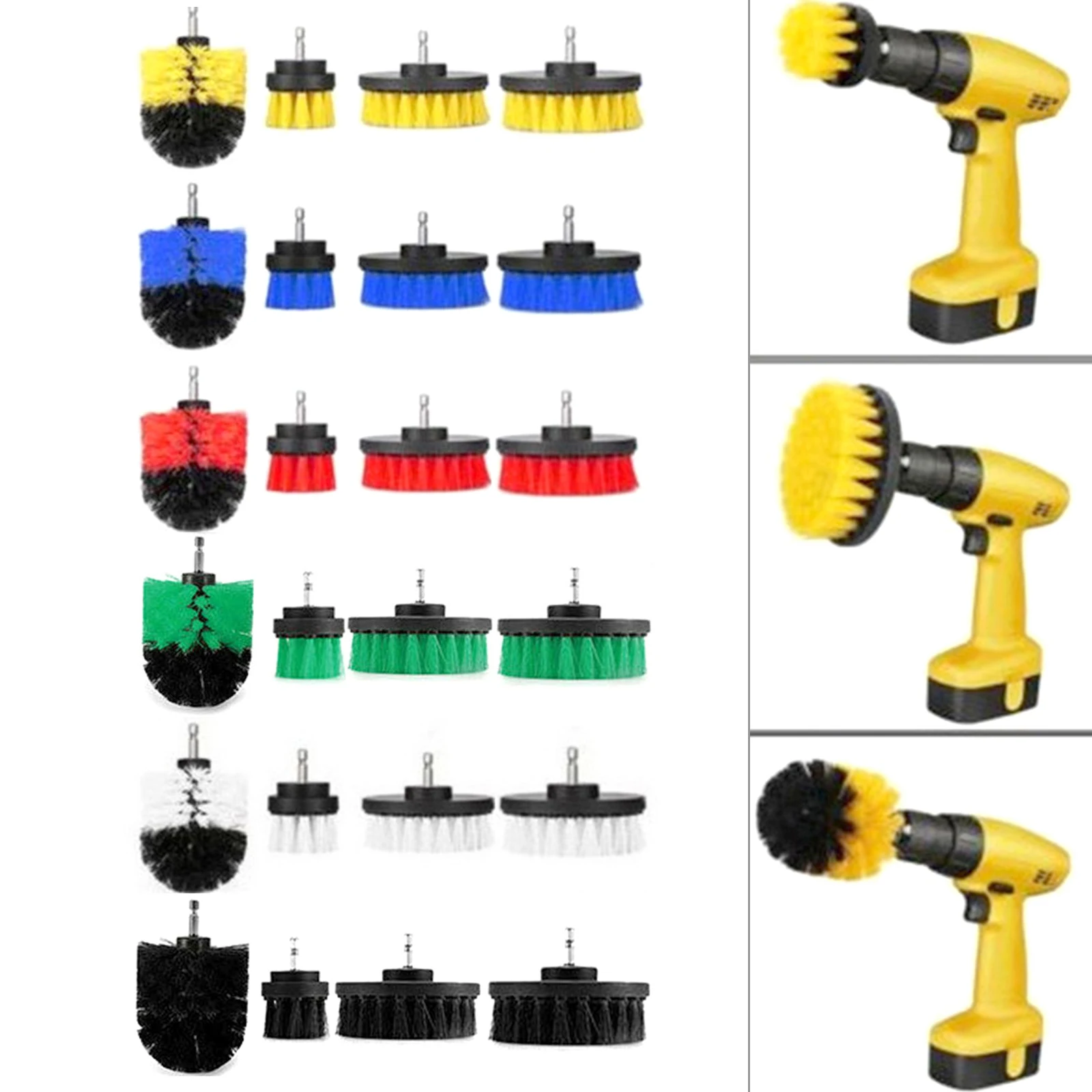 

4pcs/kit Drill brush 2+3.5+4+5Inch Cordless Electric Cleaning Scrub Solid Powerful clean Bathroom Kitchen Tub Tile Surface