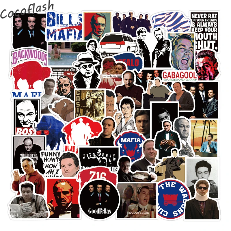 10/50 Pcs/lot Mafia Cartoon Waterproof  Sticker For Fridge Skateboard Trolley Phone Case Decals Tables PVC Kids Laptop Luggage