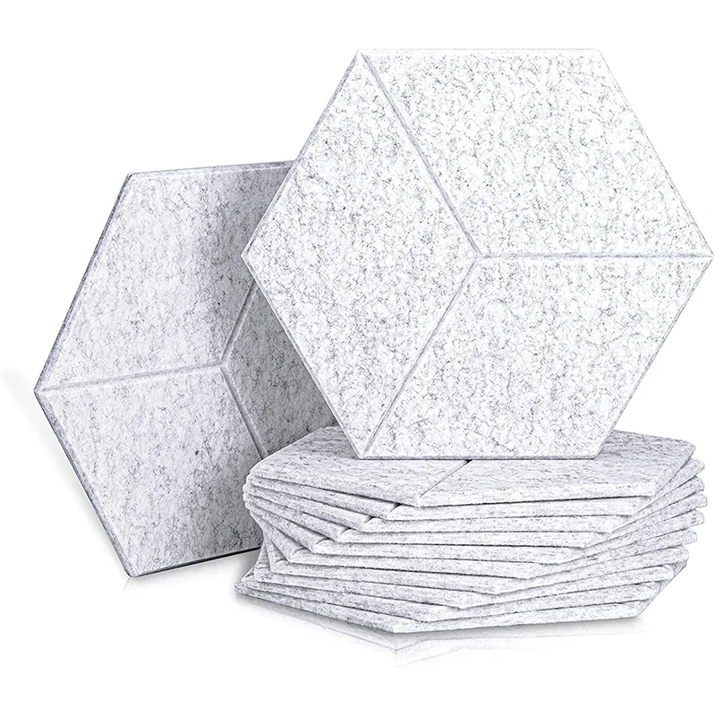 

12 Pcs Acoustic Foam Panel Hexagon Acoustic Panels for Acoustic Treatment,Beveled Edge Tiles for Echo Bass Insulation Promotion