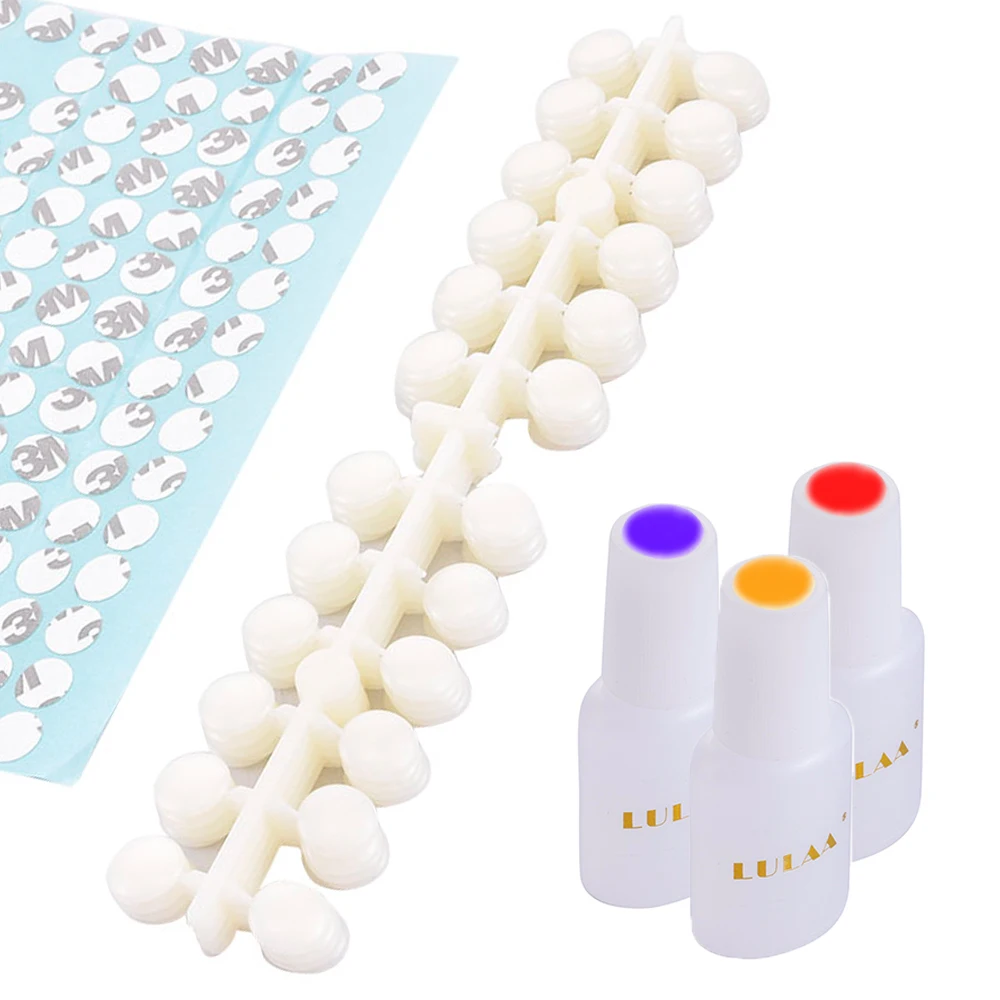 

120 Tips Color Chart Flat Back UV/Gel/Polish Nail Color Cards Natural White Round Fake Nails Practice Model Nail Tips Display