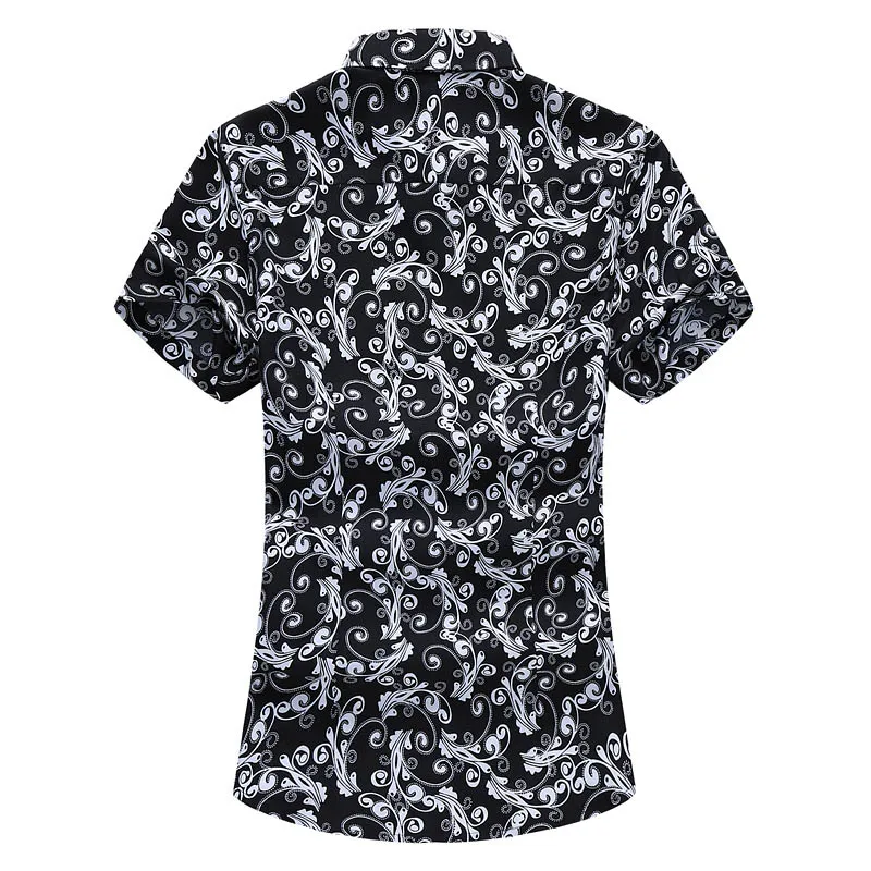 45 кг-120 кг. Мужская Летняя Пляжная гавайская рубашка с коротким рукавом принтом