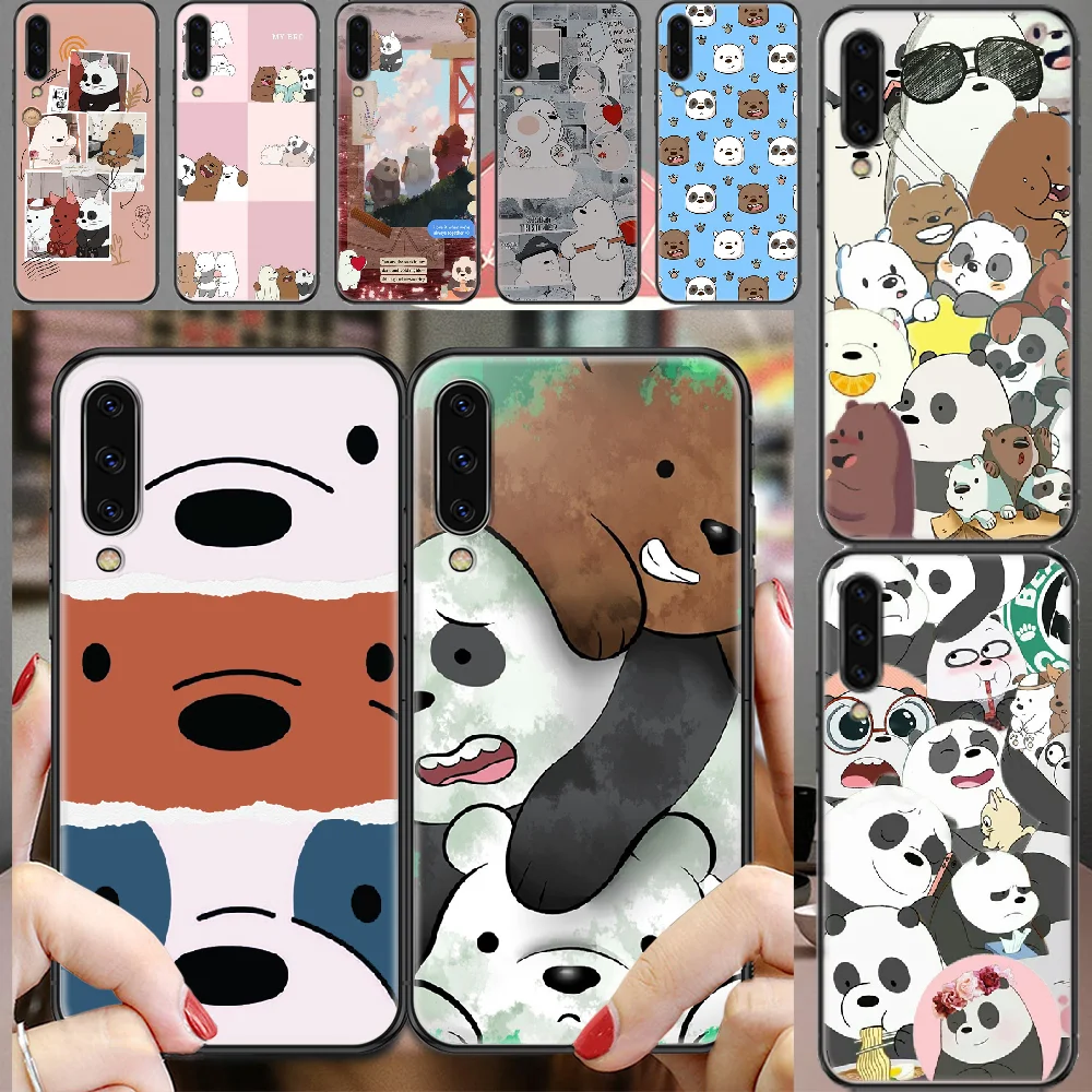 

Three Cartoon Bears Panda Phone case For Samsung Galaxy A 3 5 7 8 10 20 21 30 40 50 51 70 71 E S 2016 2018 4G black 3D