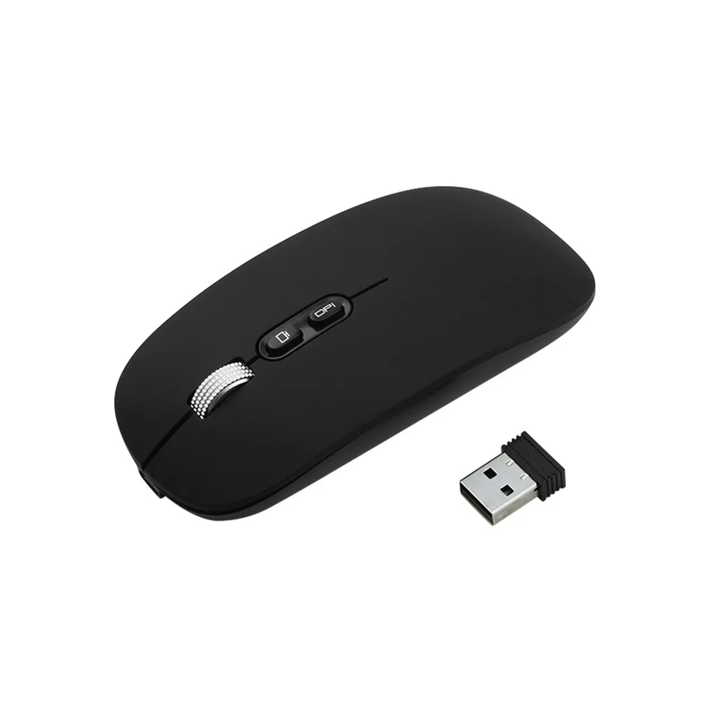 Перезаряжаемая Беспроводная игровая мышь 2 4G металлическая Бесшумная оптическая