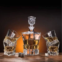 glass decanter with airtight geometric stopper whiskey decanter for wine bourbon brandy liquor ddc 150
