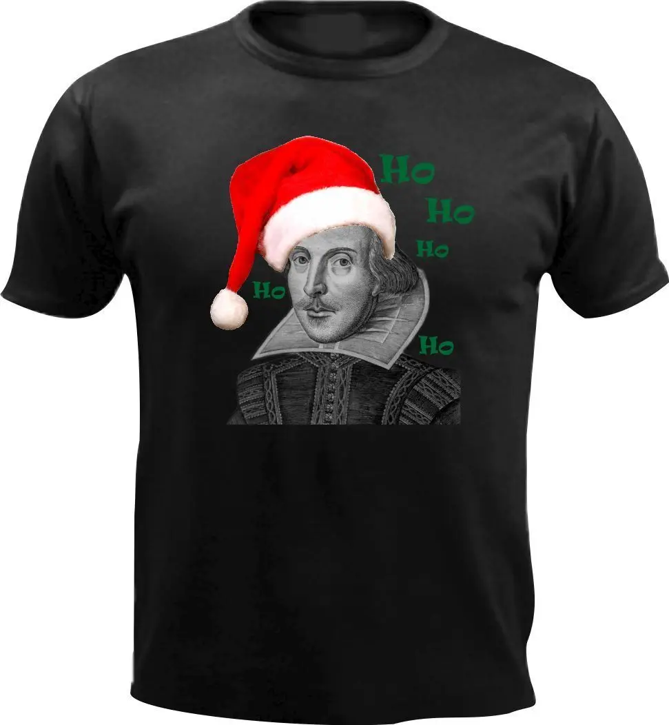 Мужская футболка с надписью Santa William Shakespeare Hamlet подарок на Рождество крутая