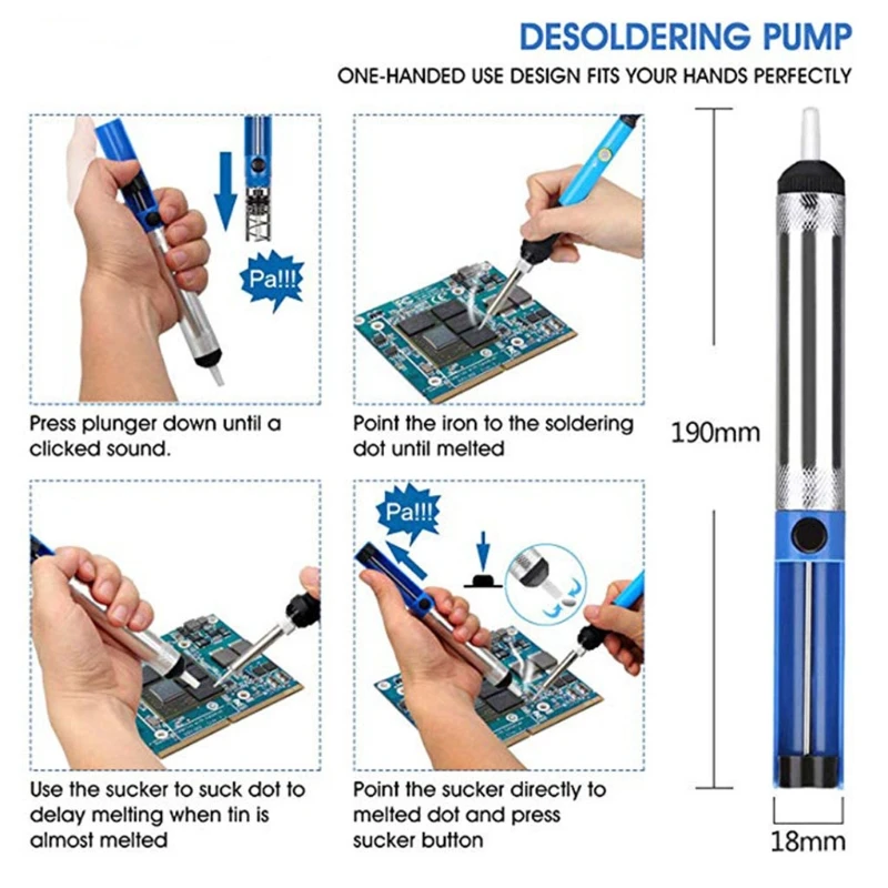 

60W 220-240V temperature adjustable plastic handle electric soldering iron set welding toolbox