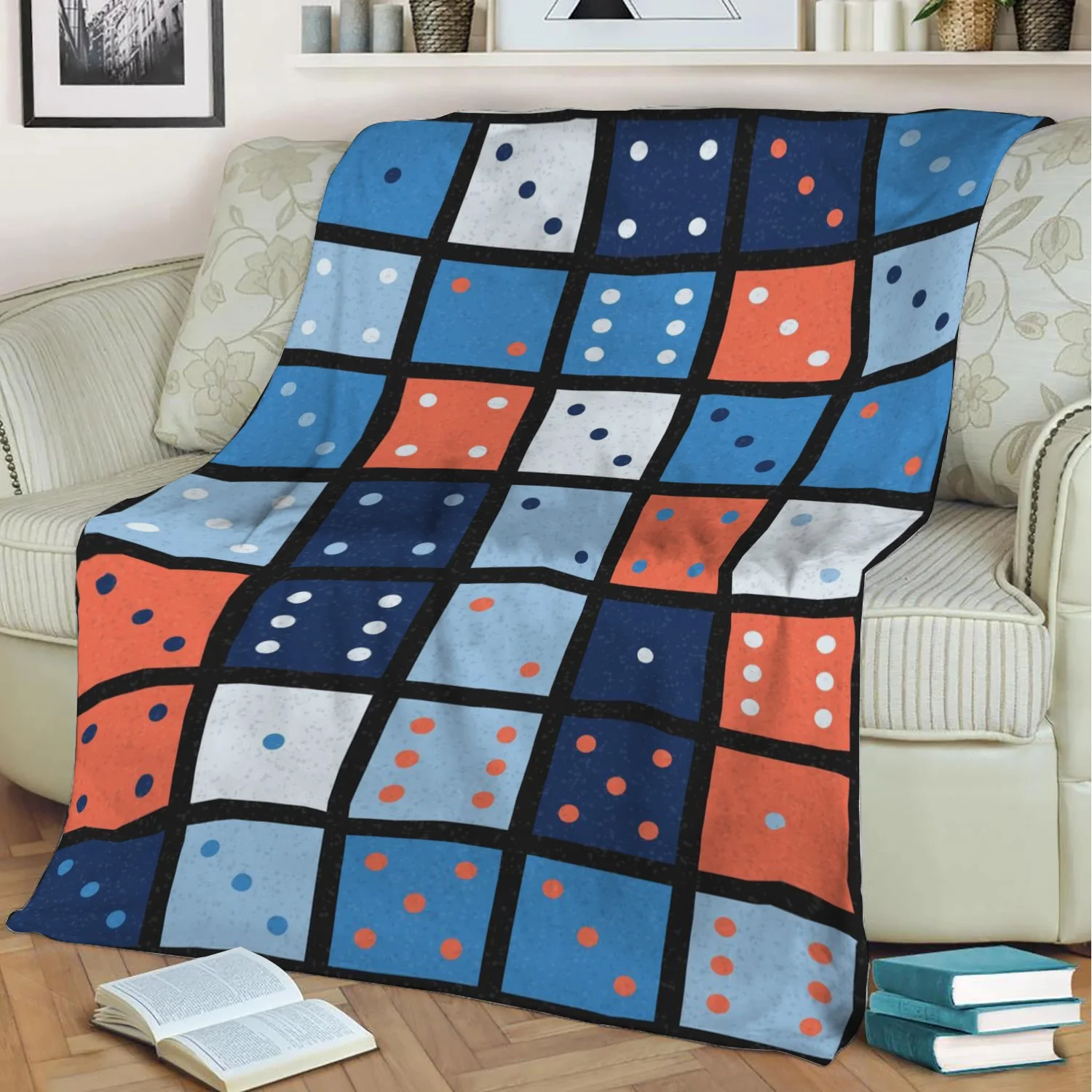 

Geometric Landscape No 2 3D Printed Velvet Plush Throw Fleece Blanket Bedspread Sherpa Blanket Home Decora
