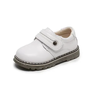 Туфли из натуральной кожи для девочек, демисезонные новые кожаные туфли для маленьких принцесс, Детская Повседневная модная обувь для малышей