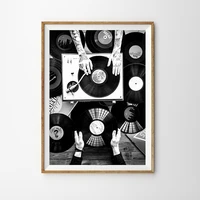 vinyl records lovers wall art canvas painting nordic poster and print vintage photo black white wall picture living room decor
