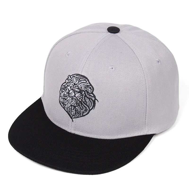 

3D Lion Stereo Embroidery Hip Hop Hat Men's Snapback Hat Trend Casual Street Dance Flat Brim Cap Outdoor Baseball Hat