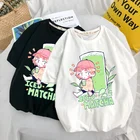 Зеленая Милая футболка с мультяшным принтом милой девочки со льдом маття, забавная кавайная Повседневная футболка в стиле Харадзюку, свободная Летняя женская футболка для подростков