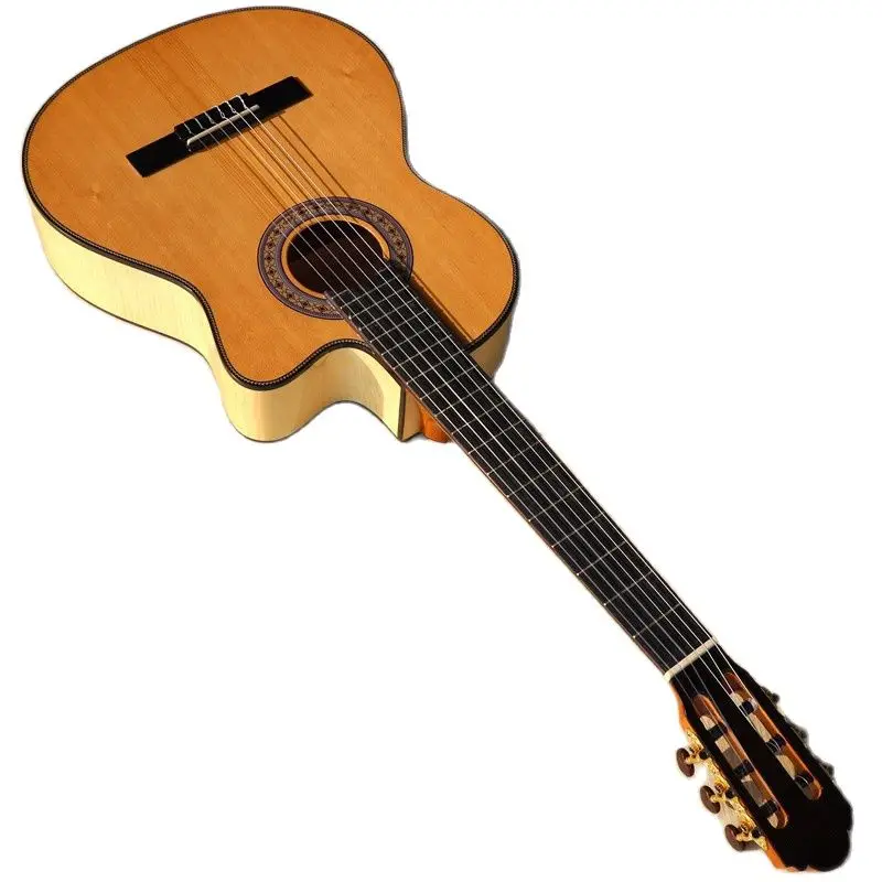 Классическая гитара Flame maple back and side 39 дюймов натуральный цвет 6 струн глянцевая