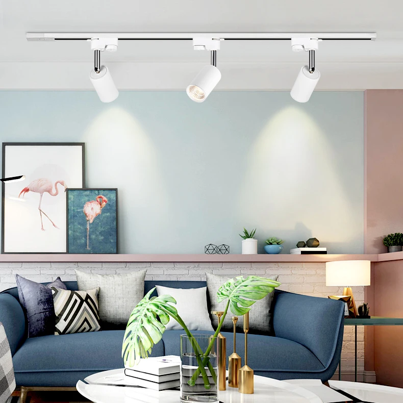 Приглушаемая потолочная лампа светодиодный COB светильник с рельсовой