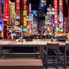 Японский город улица Ночной вид изакая культурный фон настенная бумага 3D суши Ресторан промышленный Декор настенная бумага 3D