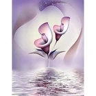 Картина с фиолетовыми абстрактными алмазами Calla Lily, сделай сам, круглая дрель 5D, домашний декор, вышивка крестиком, настенное искусство, рукоделие, вышивка, картины