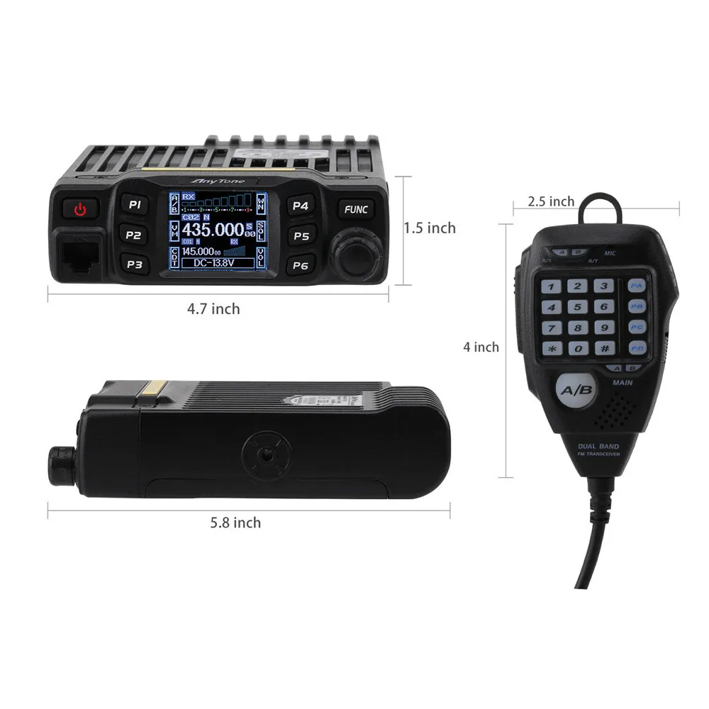 AnyTone AT778UV 25 Вт/15 Вт/5 Вт двухдиапазонный приемопередатчик мобильное радио VHF 136 174