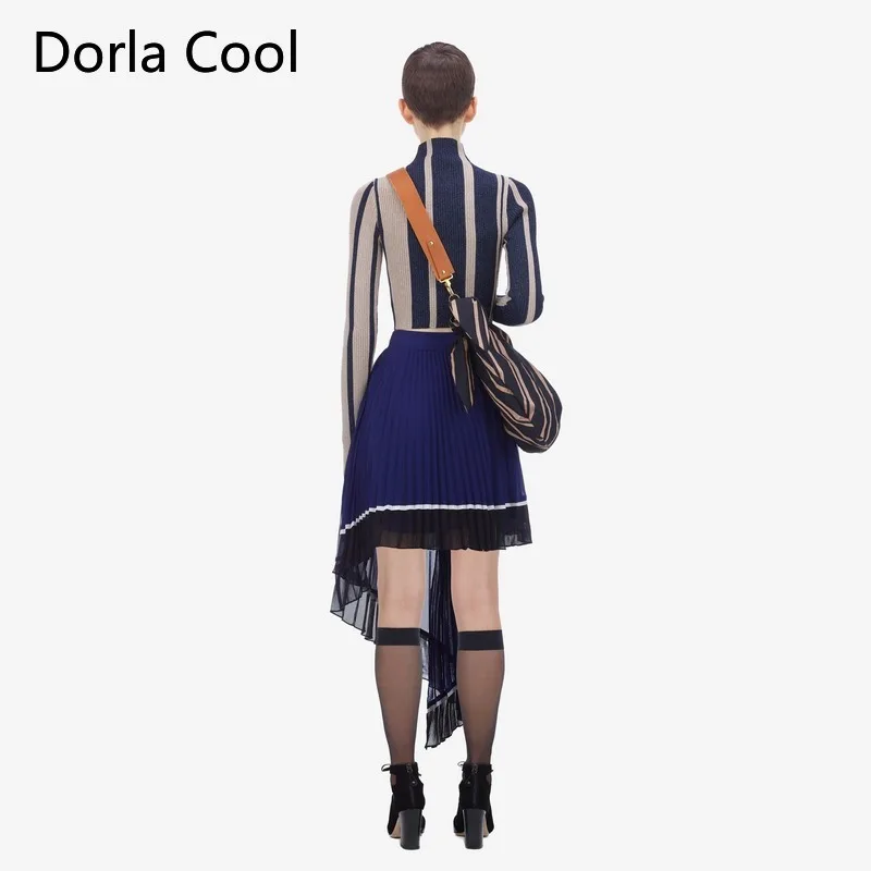 Уличные женские свитера в полоску трикотажные джемперы с автопортретом короткие