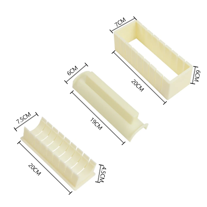 

3Pcs/set Sushi Maker Rice Mold Hoge Kwaliteit Japanse Rijst Bal Cake Roll Mold Multifunctionele Mould Maken Sushi Gereedschap