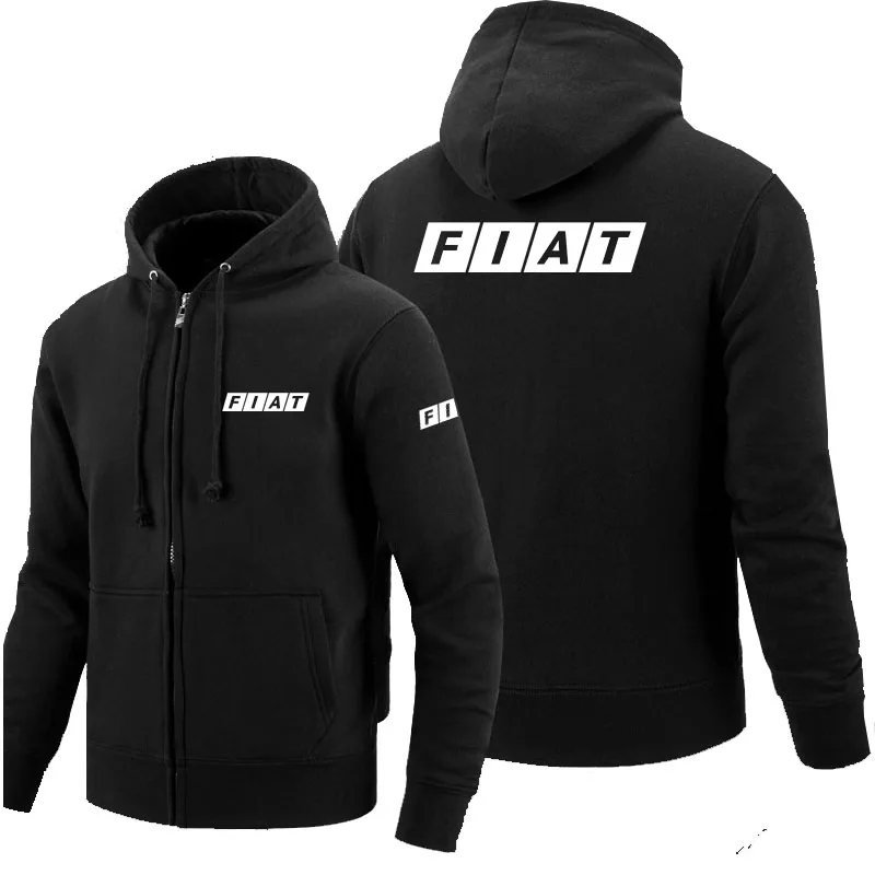 

2021 New Srping White Fiat logo zipper Sweatshirt Men Zipper Hoodies Autumn Hoodie Winter Long Fashion Casual Clothes o9
