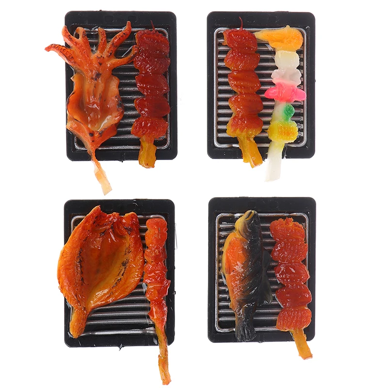 

1Pc 1/6 Dollhouse Miniature Pretend Food Mini Barbecue Dolls Decor Kitchen Toy