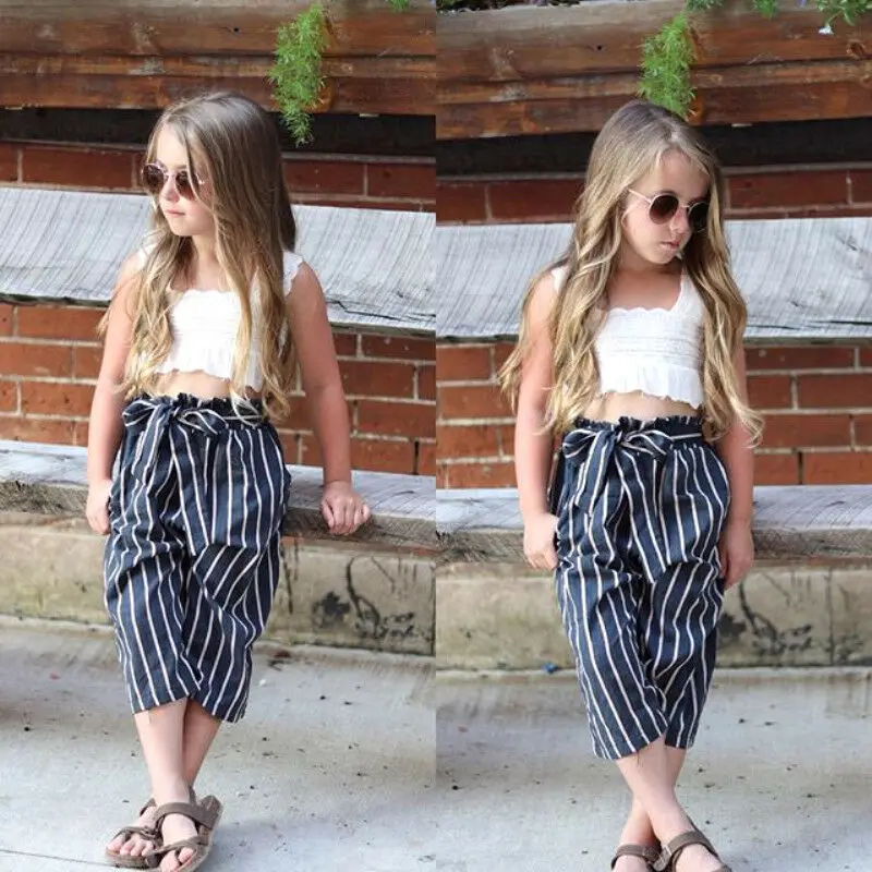 Комплект одежды для маленьких девочек из 2 предметов белый кружевной жилет без