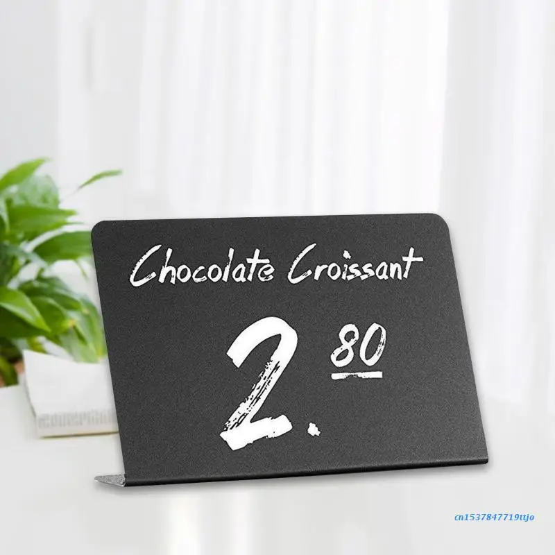 

583D 10 Pack Rustic Acrylic Mini Chalkboard Signs - Easy to Write and Wipe Out - for Liquid Chalk Markers and Chalk for Party