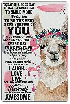 

Llama Follow Your Dreams Believe in Yourself Novelty Parking Retro Metal Tin Sign Plaque Shabby Chic Gift Suitable 12x8 Inch