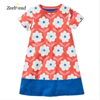 zeebread princess new floral dresses for summer cotton childrens girls clothes tunic casual kids frocks dress