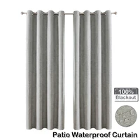 home patio 100 blackout curtain waterproof cotton linen finished drapes outdoor garden thermal insulated window treatment decor