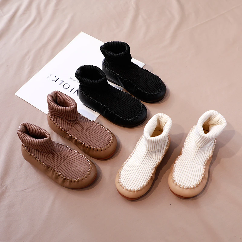 CNFSNJ/2019 г. Новые осенне-зимние ботинки с эластичными рукавами для мальчиков