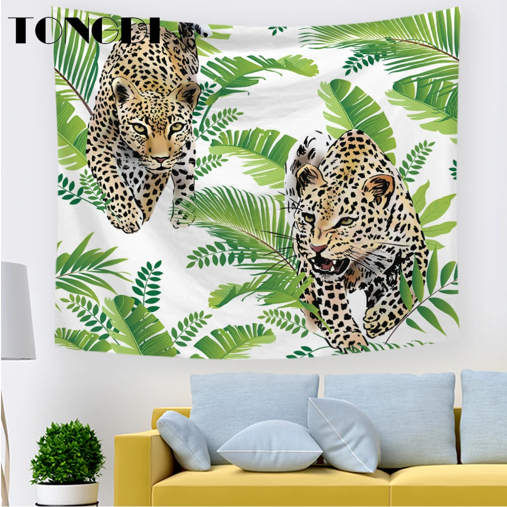 TONGDI гобелен современный элегантный тропический африканский дикий животный