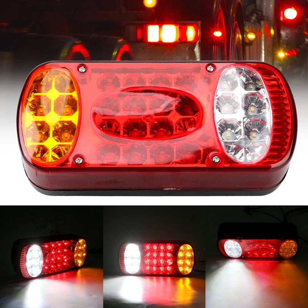 

1Pc Waterproof Car Truck Tail Light 32LED Rear Stop Brake Lights 12V Taillight Signal Indicator For Trailer Lorry