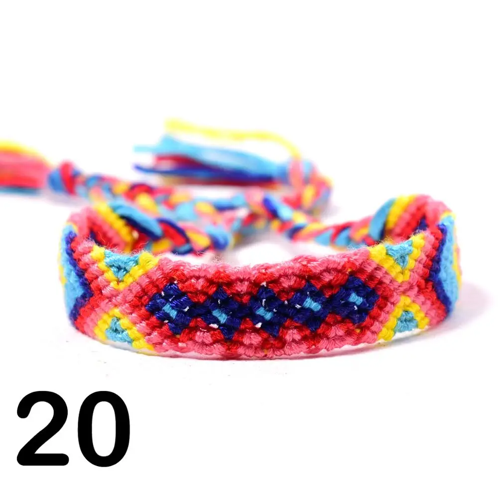 20 MOON для Бразилии Boho Плетеный Браслеты для Для женщин дружба Богемия Стиль Handweave из хлопчатобумажного каната дешевые этнические амулет pulseras; Прямая поставка - Окраска металла: 20