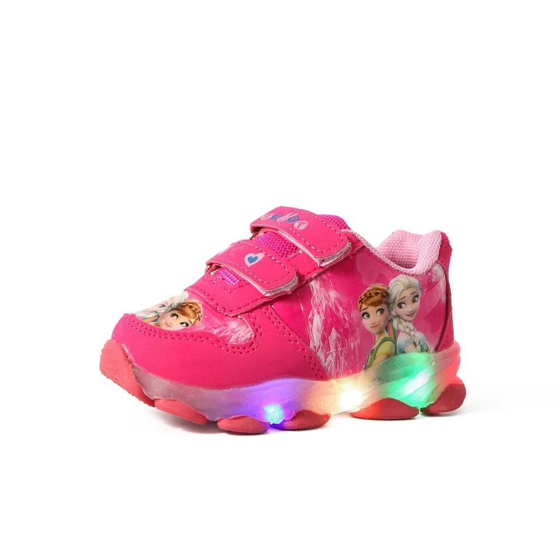 

DIsney Fashion Princess Sister Lovely Girls Shoes With Lights Hot Sales Sports Kids Sneakers Cute Toddlers Children Footwear