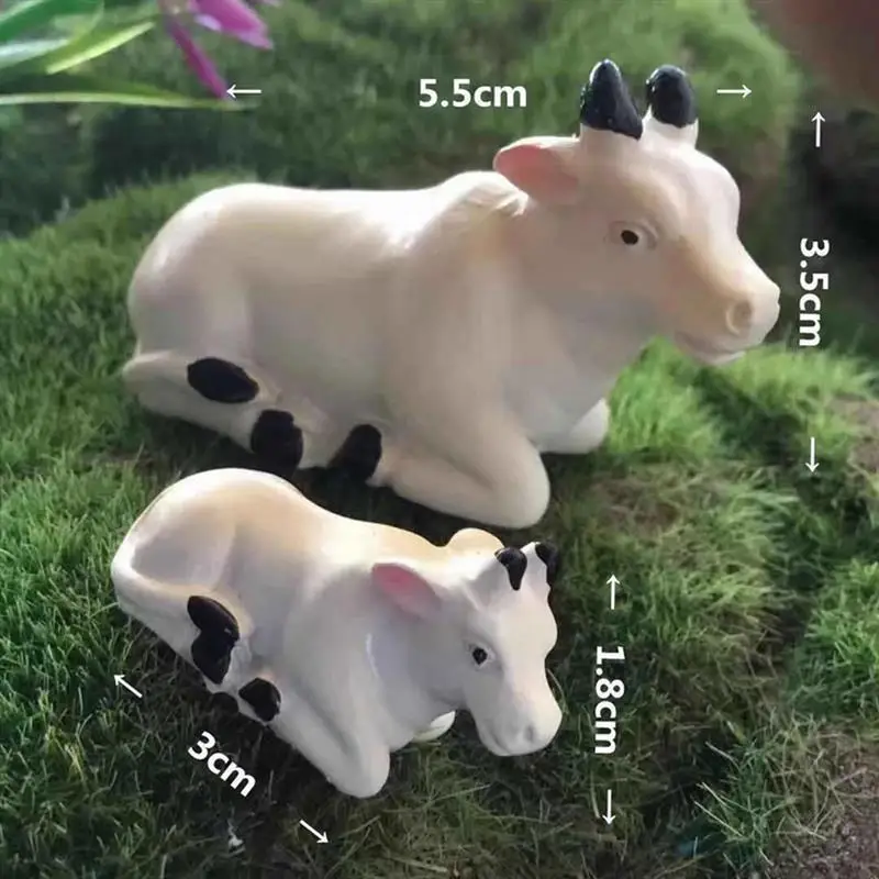 2 шт. корова Животные статуэтки микро пейзаж DIY Фея садовые миниатюры мини коровы