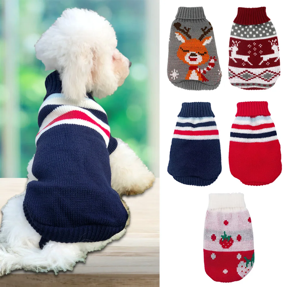 Зимняя одежда для собак с героями мультфильмов теплый Рождественский свитер