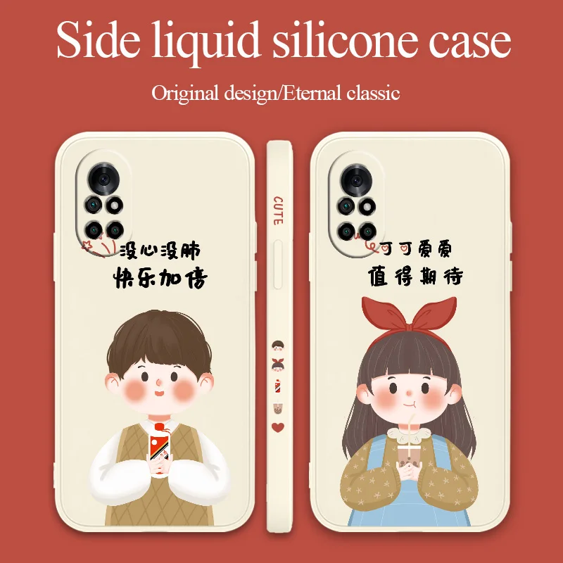 

No Worries Girl Phone Case For Huawei Nova8 8Pro 8SE Nova 7 7Pro 7SE 6 6se 5 5Pro 5Z 5I 5Ipro 5T 4 4E Liquid Silicone Cover